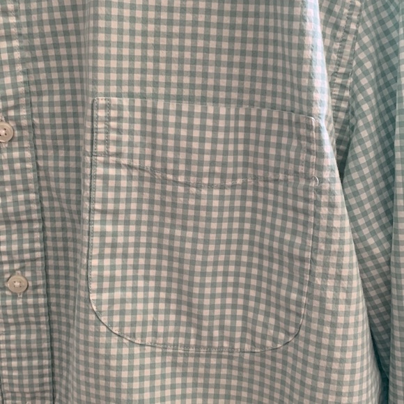 J. Crew Stretch Green Gingham Checkered Button-Down Shirt Men's XXL - Picture 3 of 7
